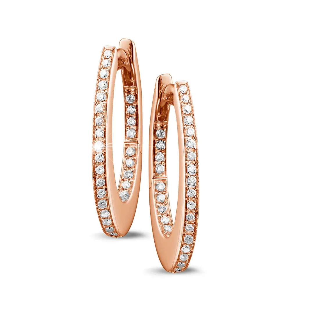 0.22 quilates criollas (pendientes) diamantes en oro rojo 