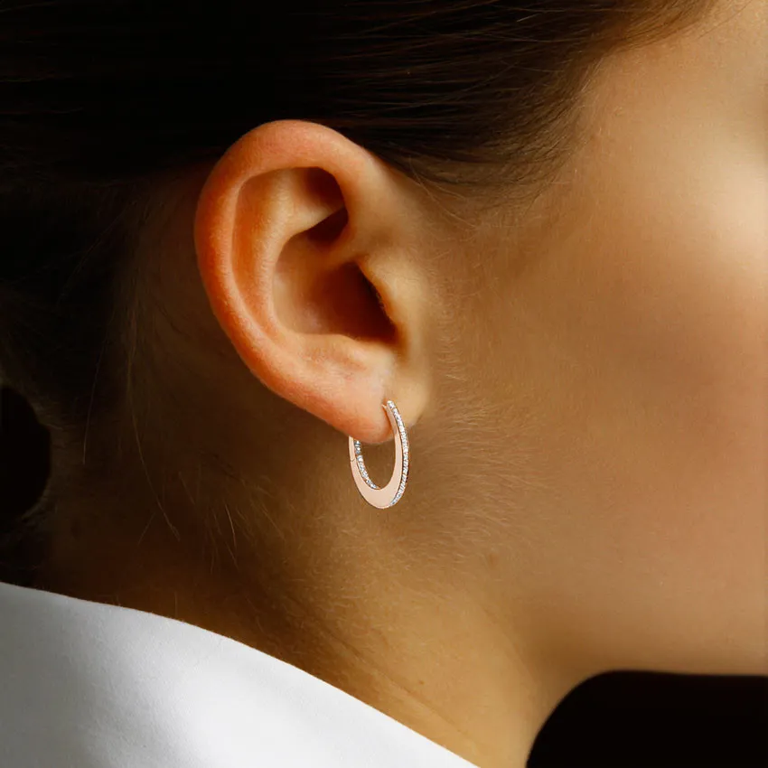 0.22 quilates criollas (pendientes) diamantes en oro rojo 