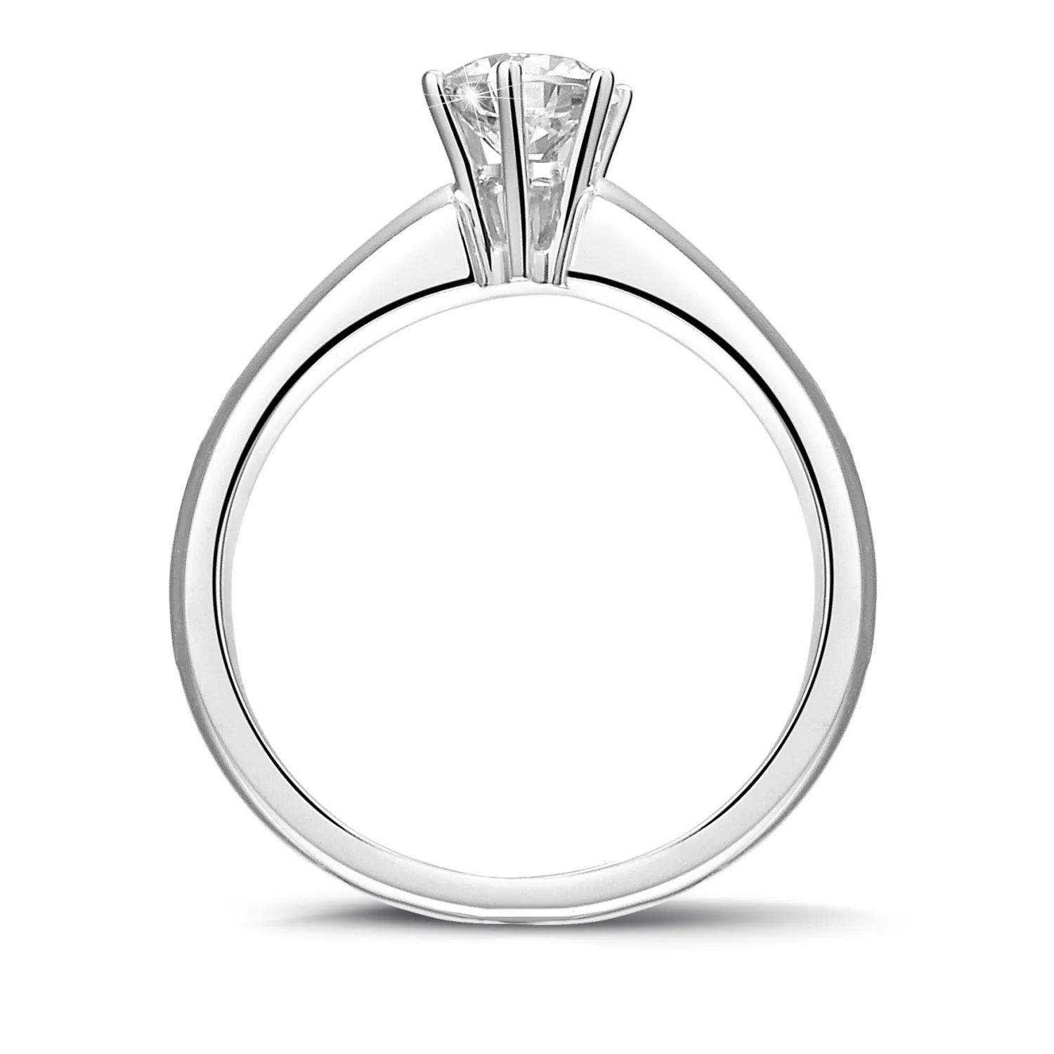 0.50 quilates anillo solitario diamante con 6 grapas en platino 