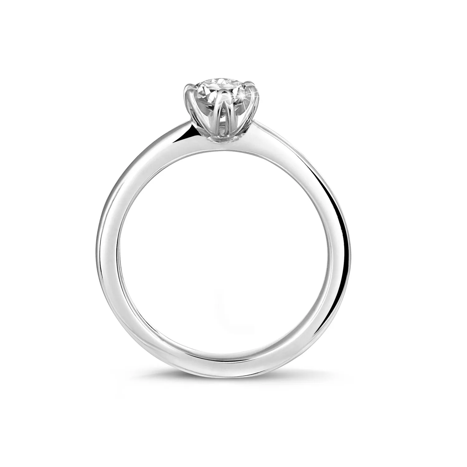 0.50 quilates anillo solitario en oro blanco con diamante redondo 