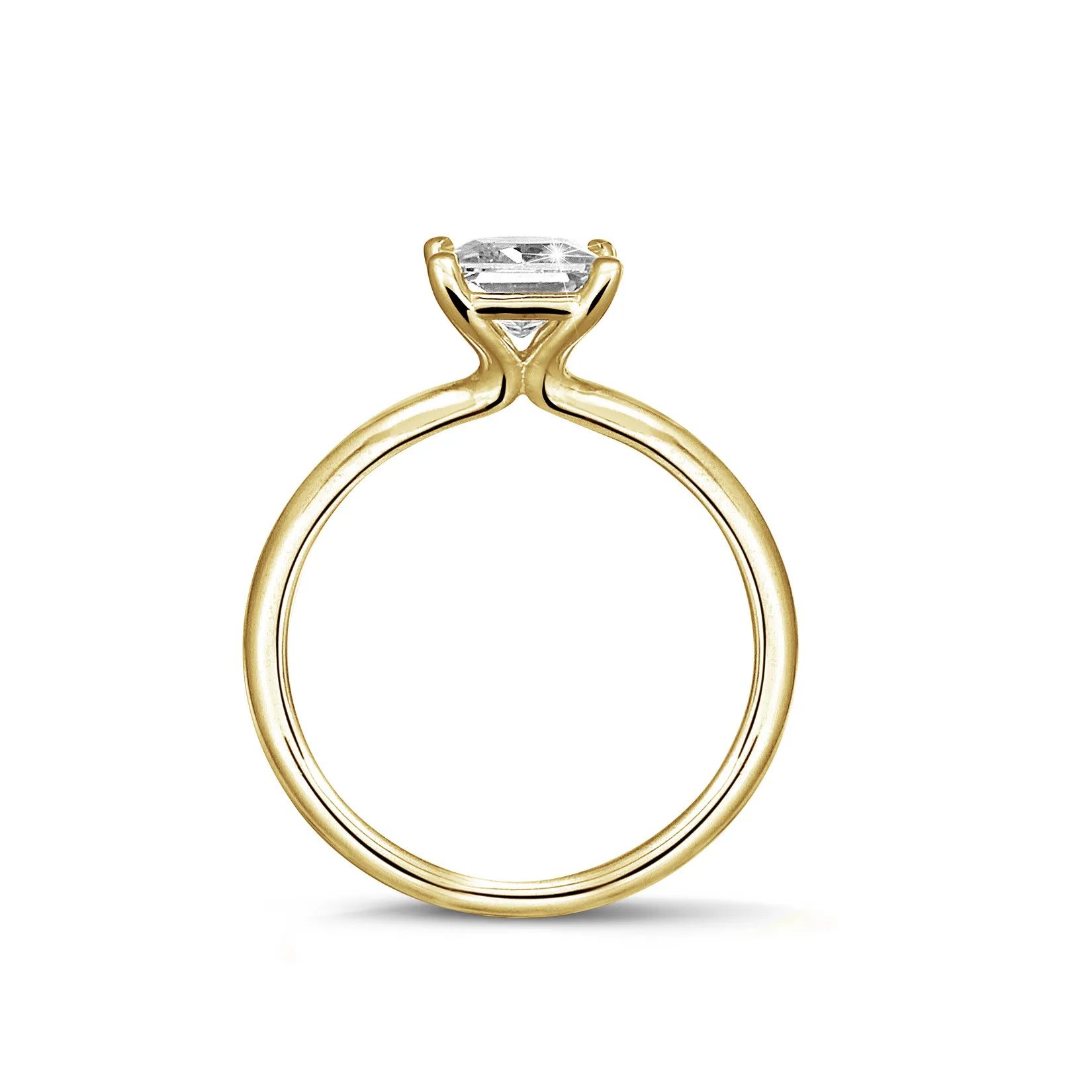 1.50 quilates anillo solitario con diamante princesa en oro amarillo 