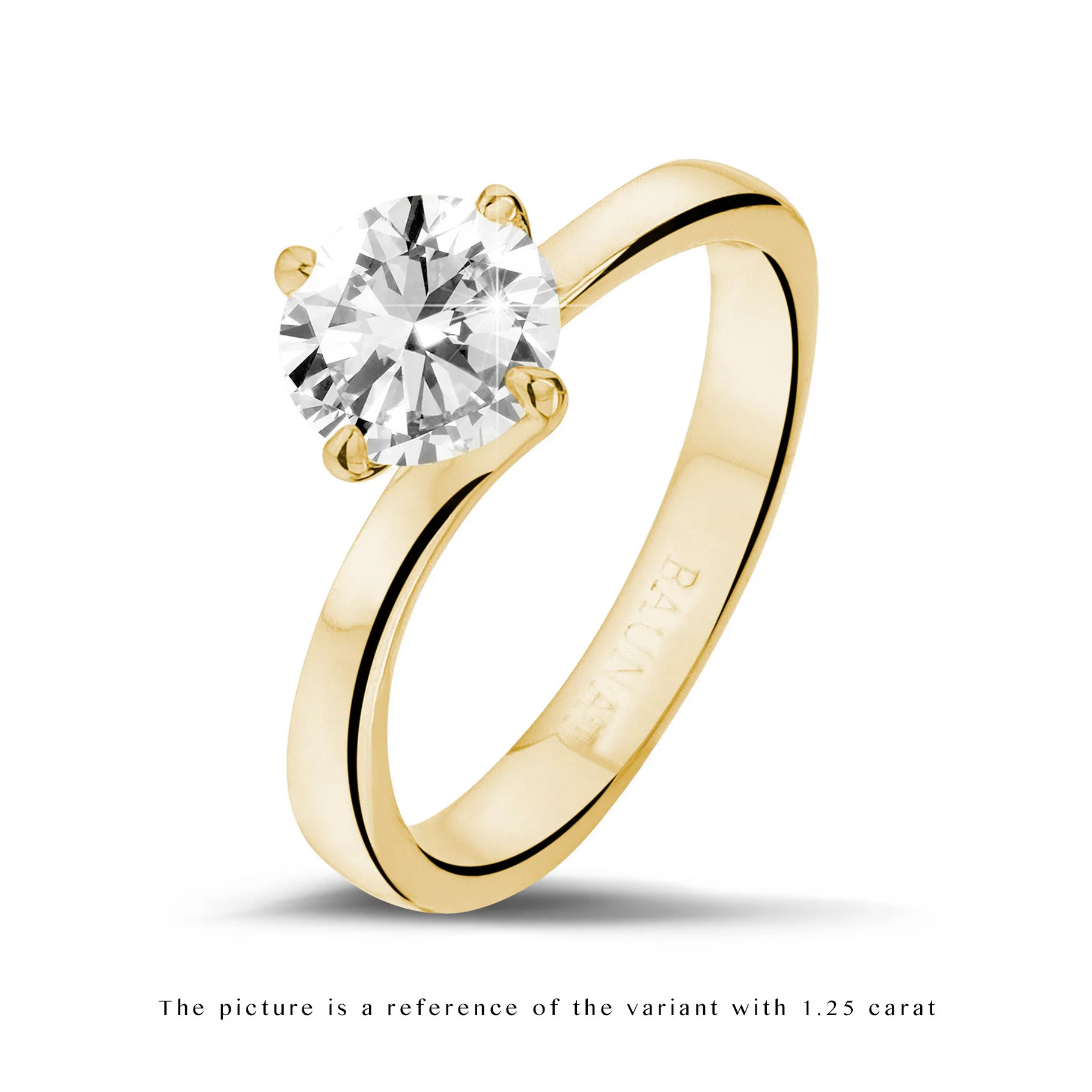 1.50 quilates anillo solitario diamante en oro amarillo 