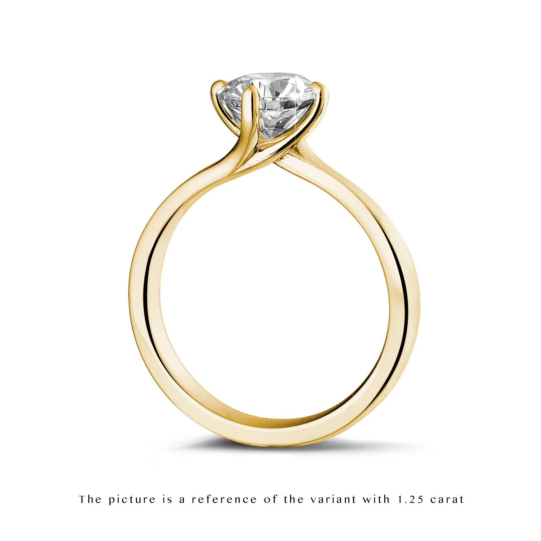 1.50 quilates anillo solitario diamante en oro amarillo 