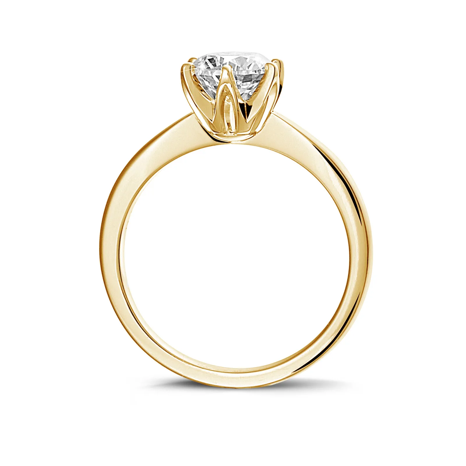 2.50 quilates anillo solitario en oro amarillo con diamante redondo 
