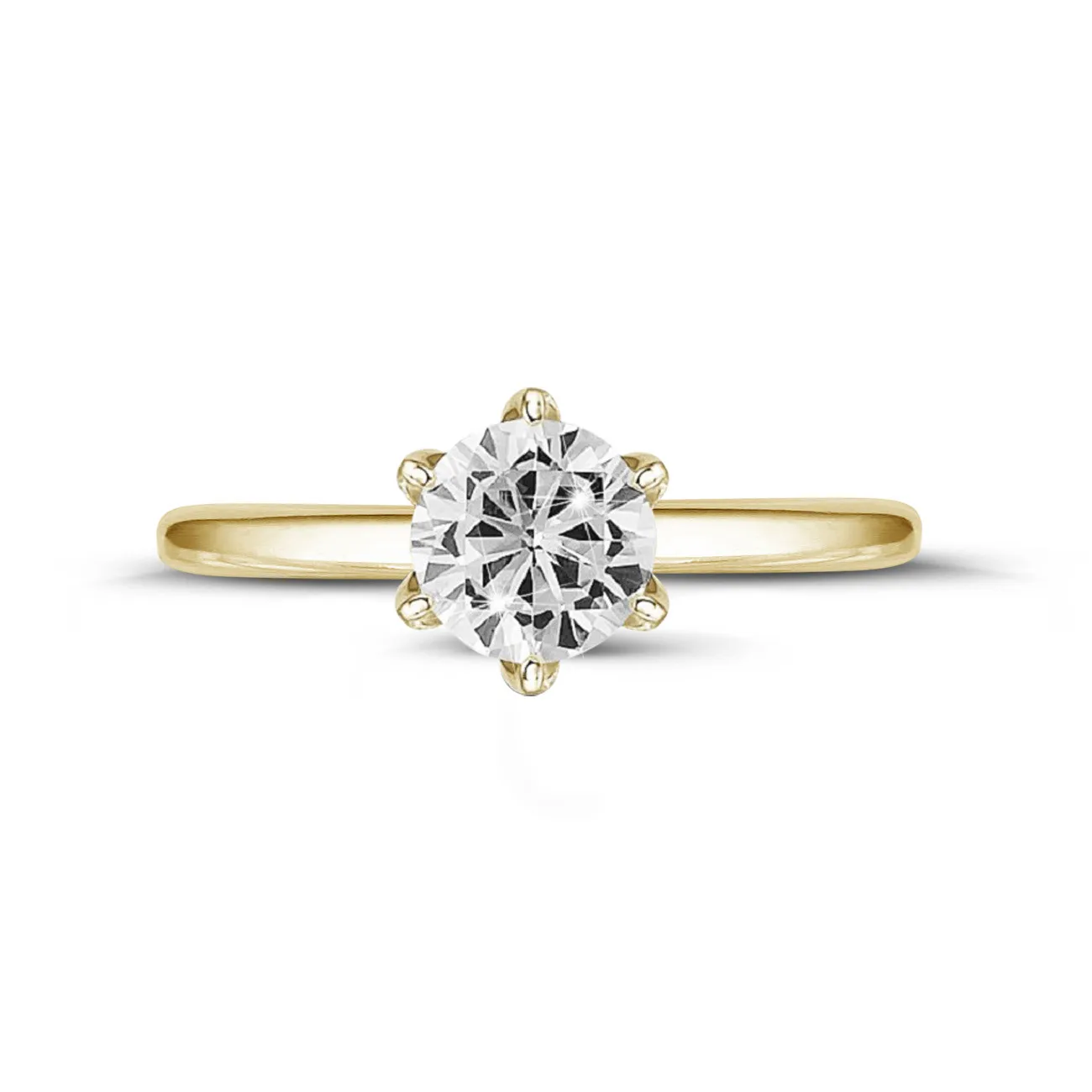 2.50 quilates anillo solitario en oro amarillo con diamante redondo 