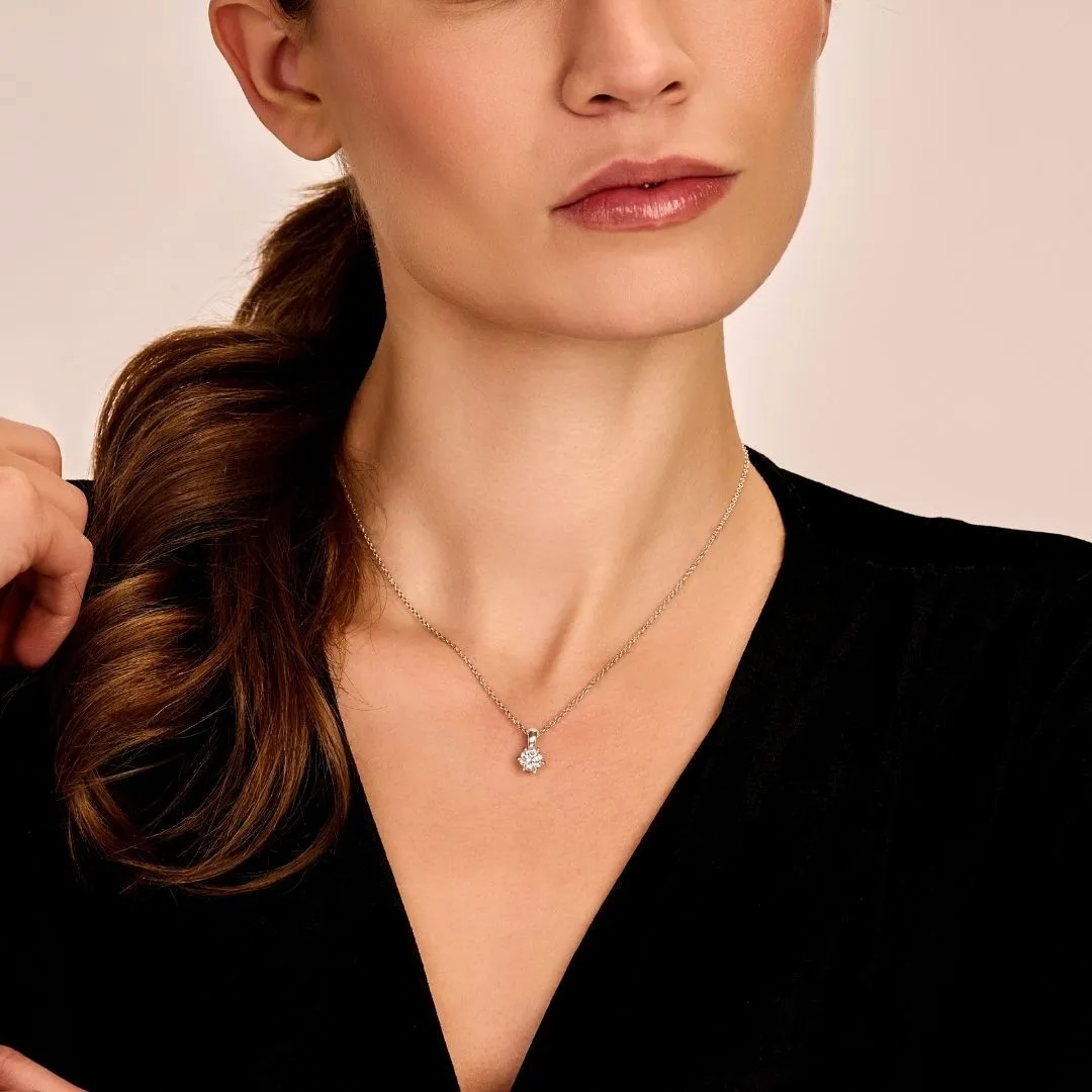 3.00 quilates colgante solitario en oro rojo con diamante redondo 