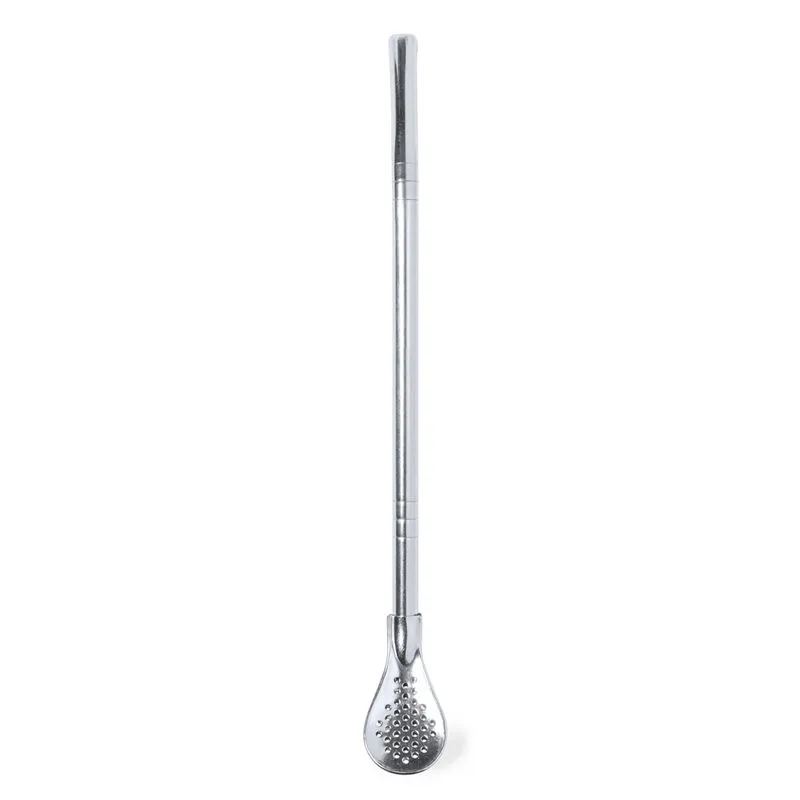 Agitador pajita en acero inox. con logo a láser Evin