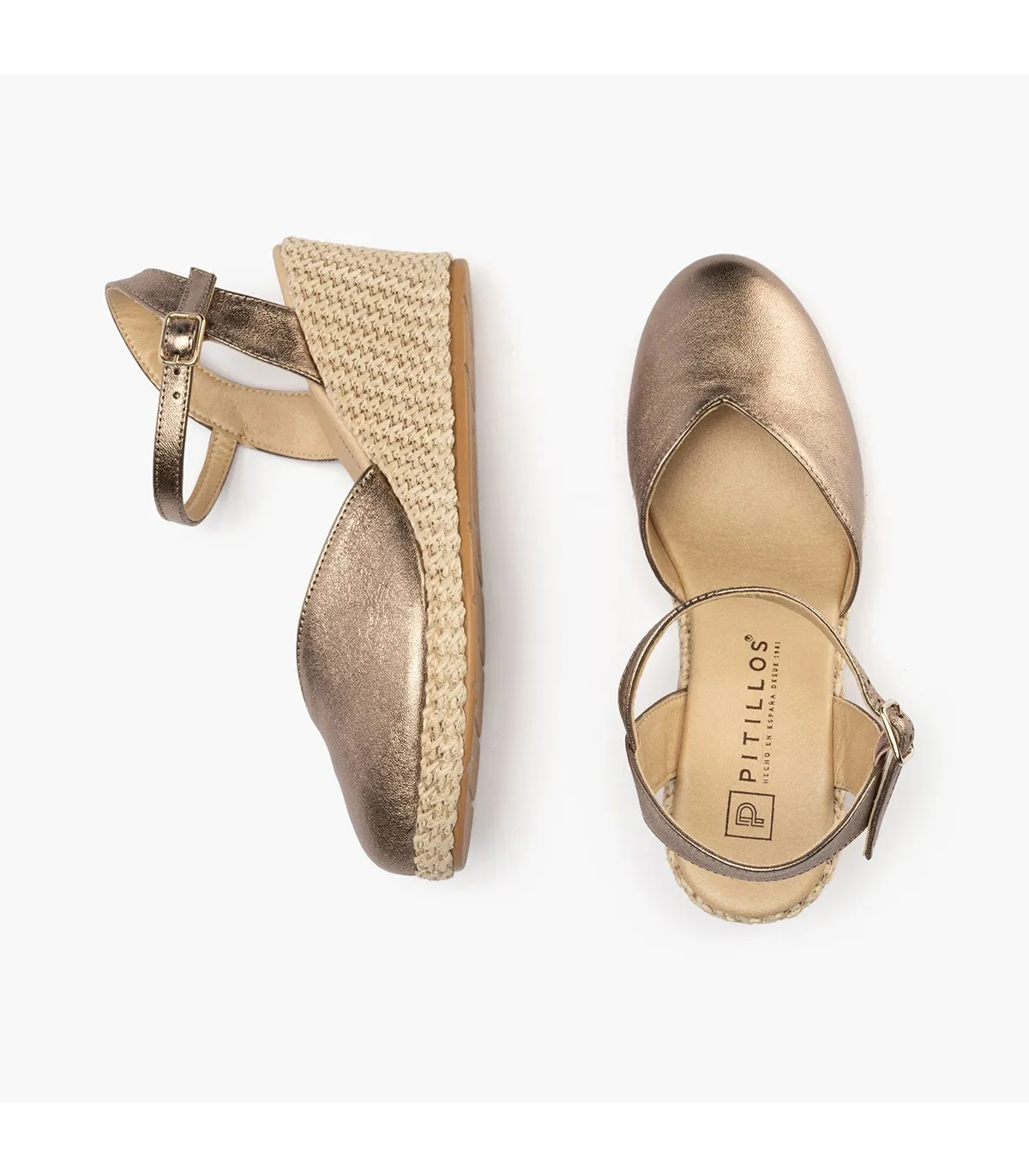 Alpargata en piel bronce para mujer