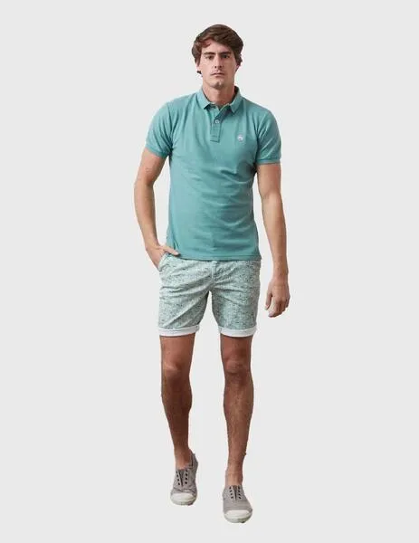 Altonadock Polo de algodón azul para hombre