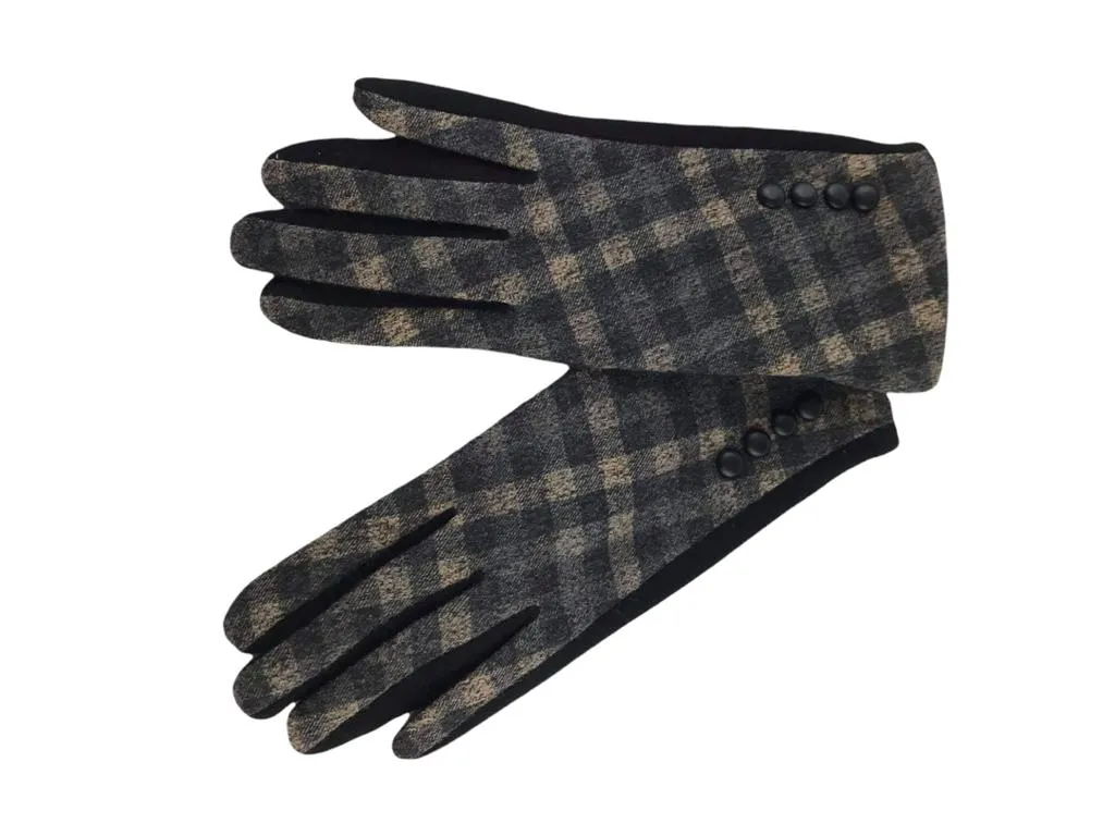Angora | Guantes de mujer de invierno cuadros escoceses Seline