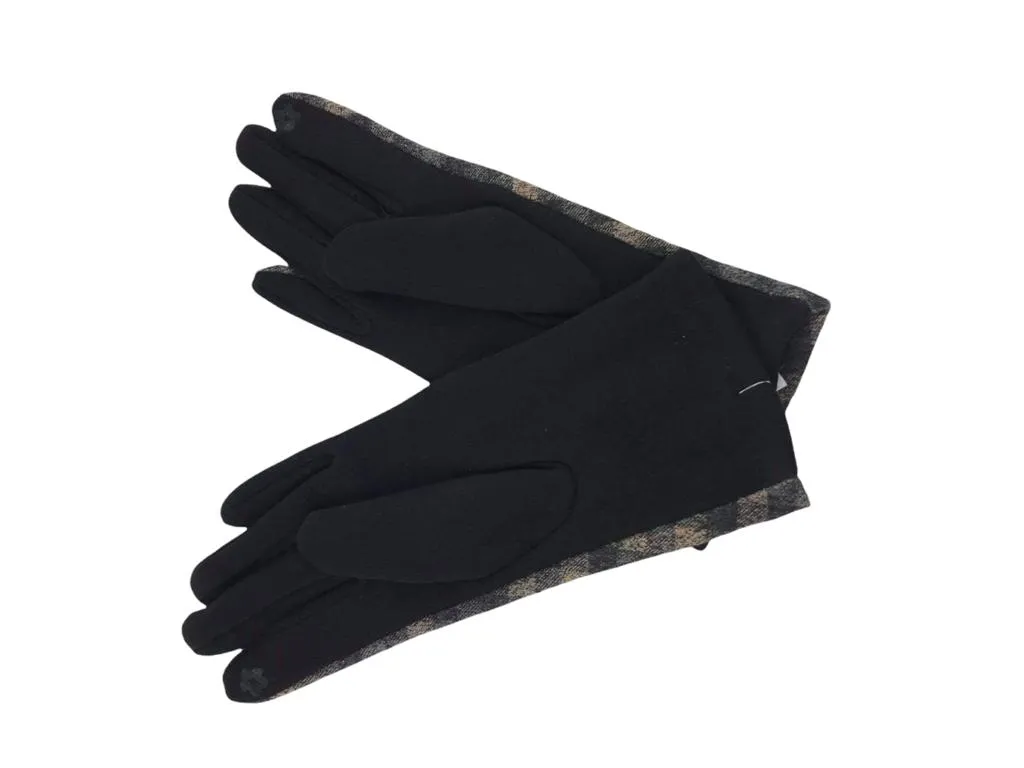 Angora | Guantes de mujer de invierno cuadros escoceses Seline