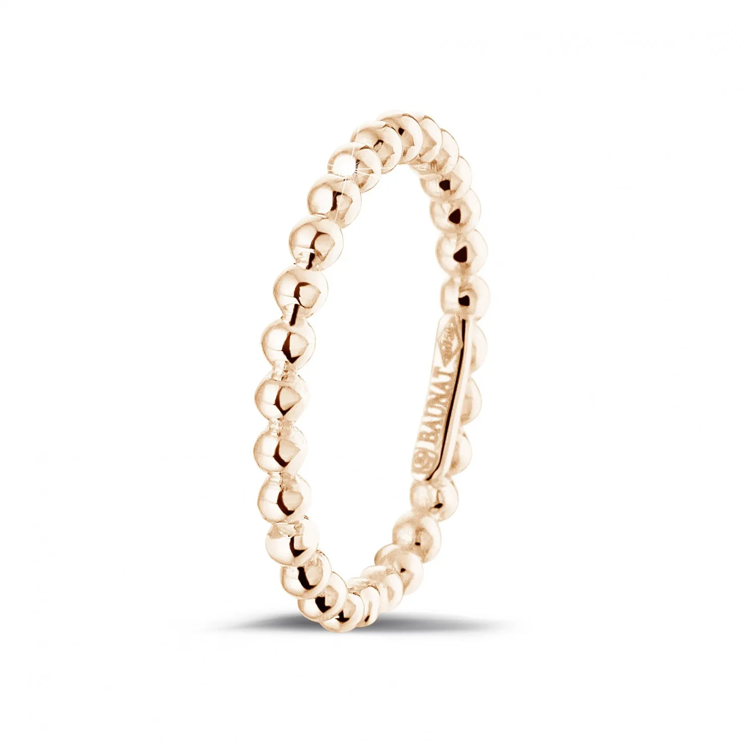 Anillo de combinación con bolitas en oro rojo 
