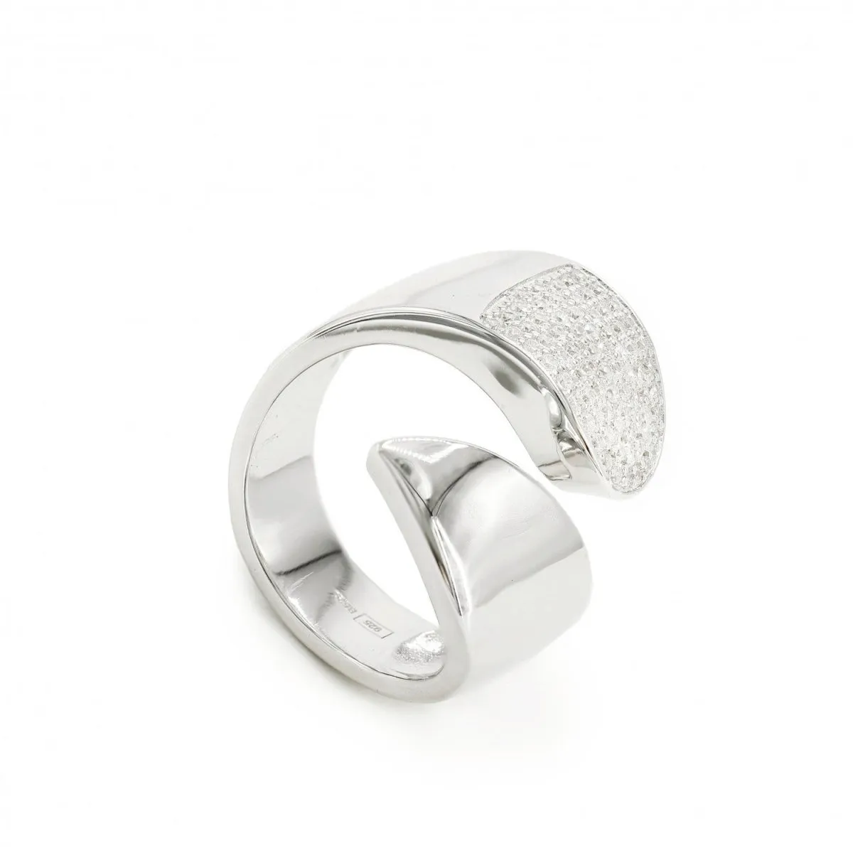 Anillos grandes diseo abierto irregular con circonitas