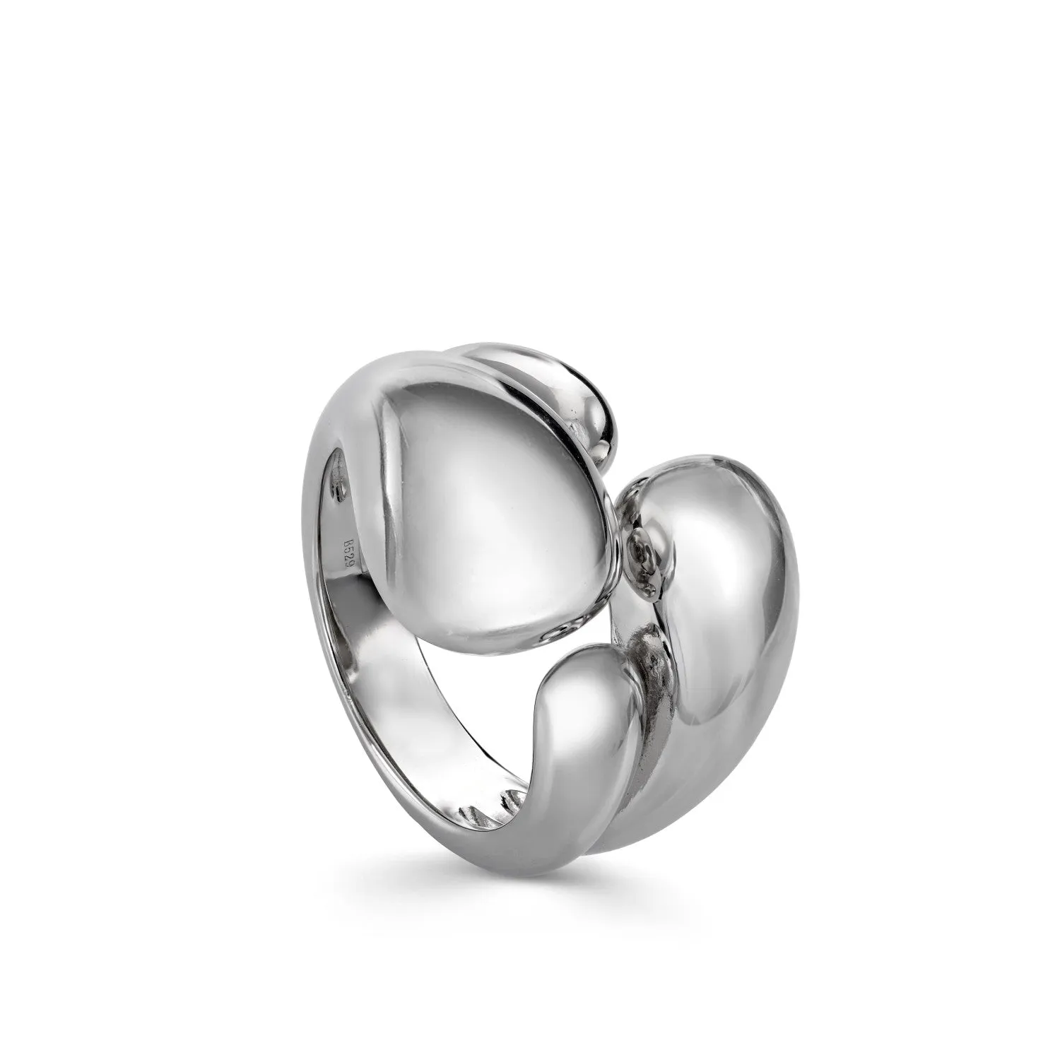 Anillos grandes diseo irregular circular en plata lisa