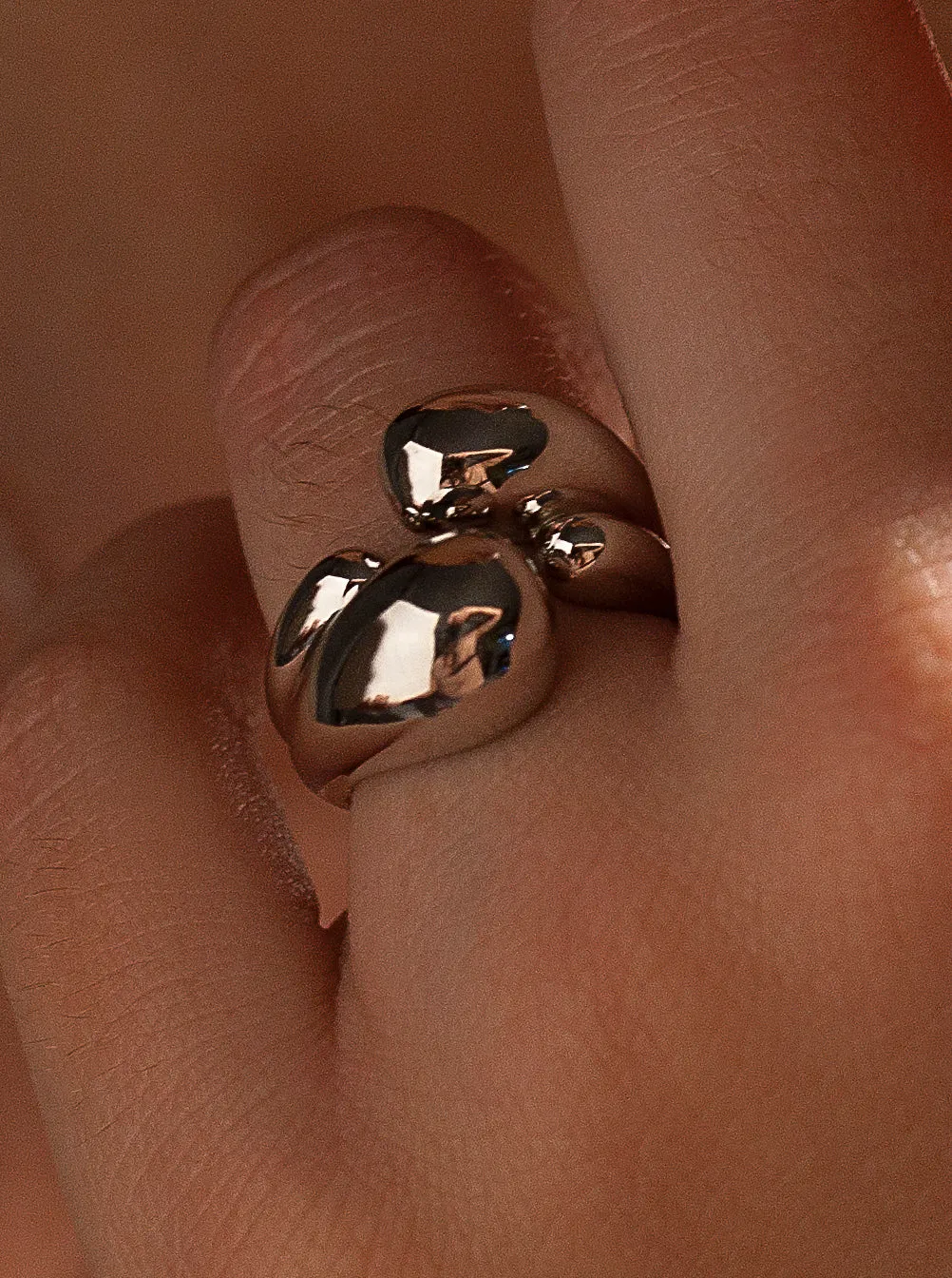 Anillos grandes diseo irregular circular en plata lisa
