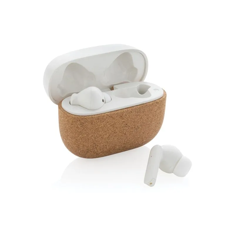 Auriculares personalizados de corcho y plástico reciclado Oregon