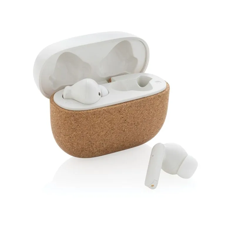 Auriculares personalizados de corcho y plástico reciclado Oregon