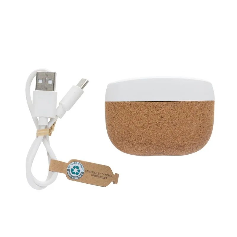Auriculares personalizados de corcho y plástico reciclado Oregon