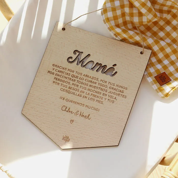 Banderola de Madera Mamá