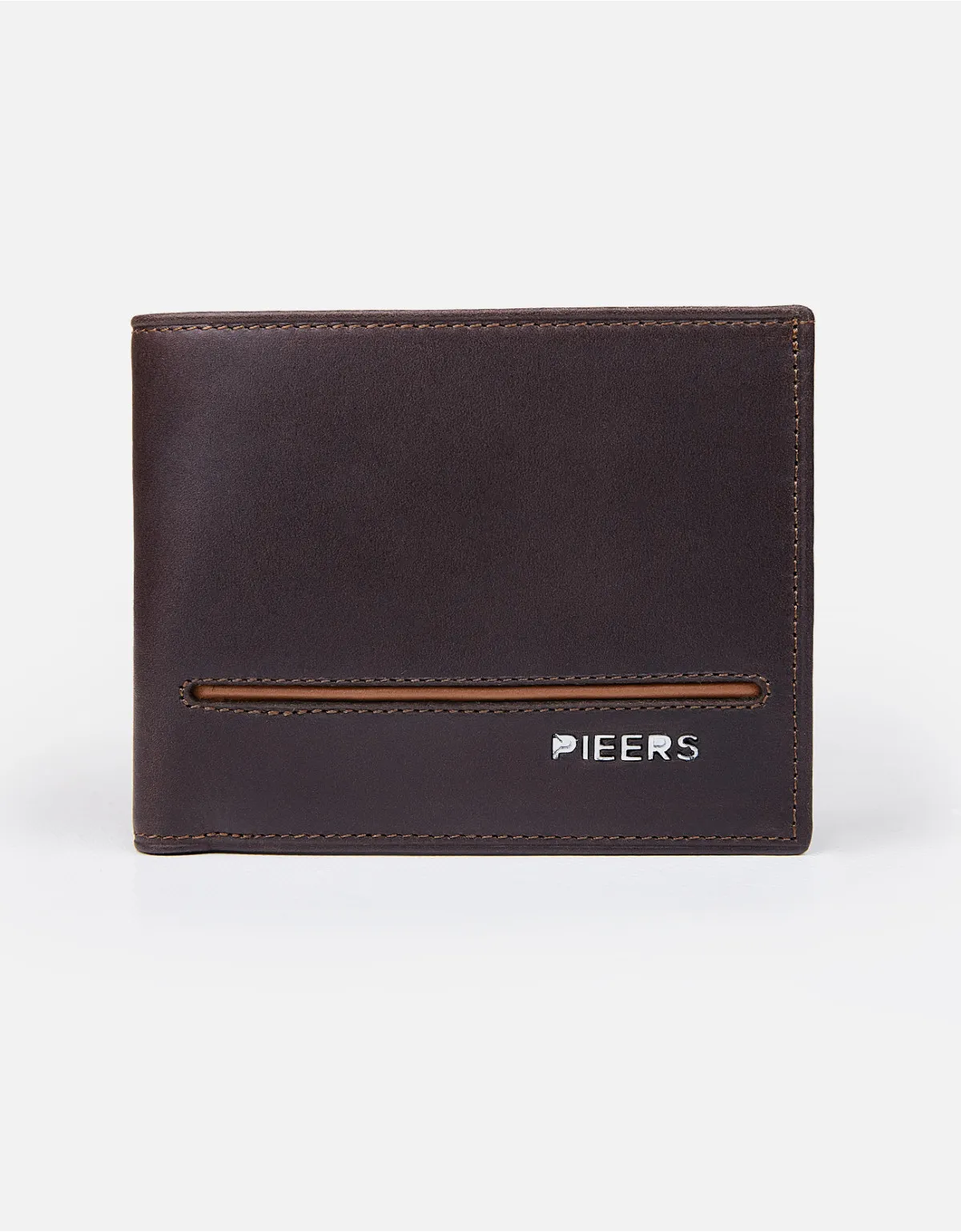 Billetera de cuero marrón para hombre