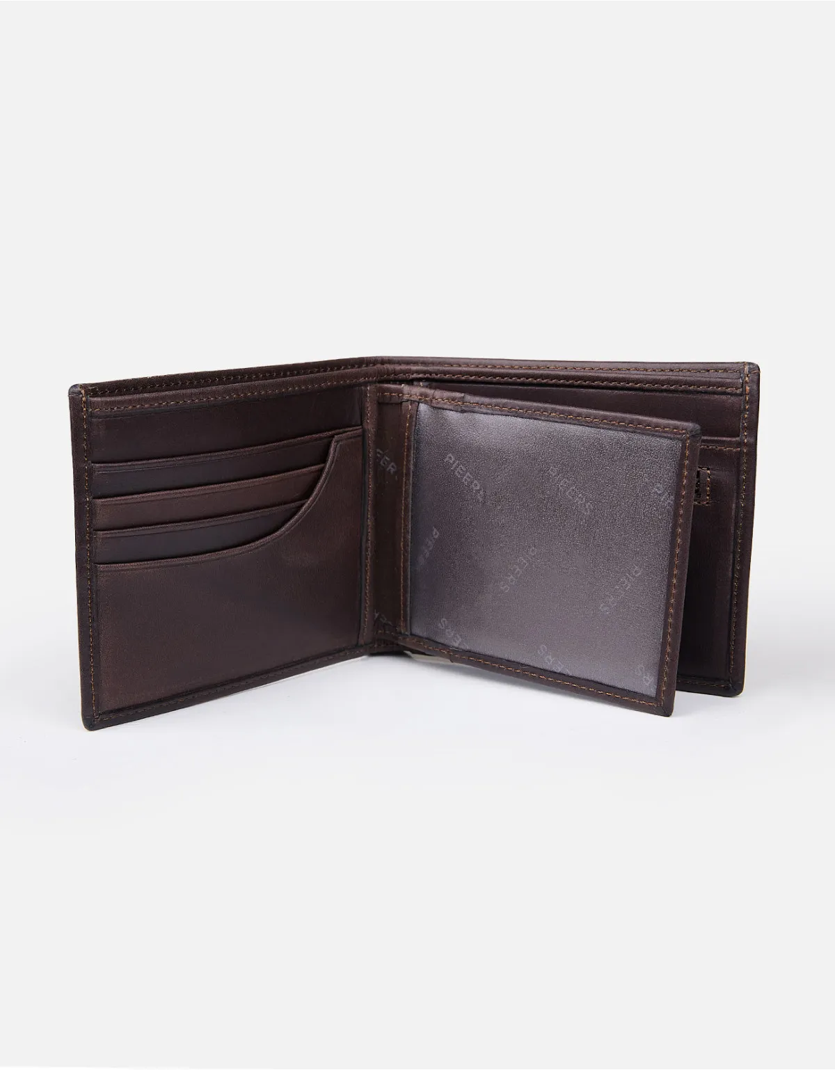 Billetera de cuero marrón para hombre