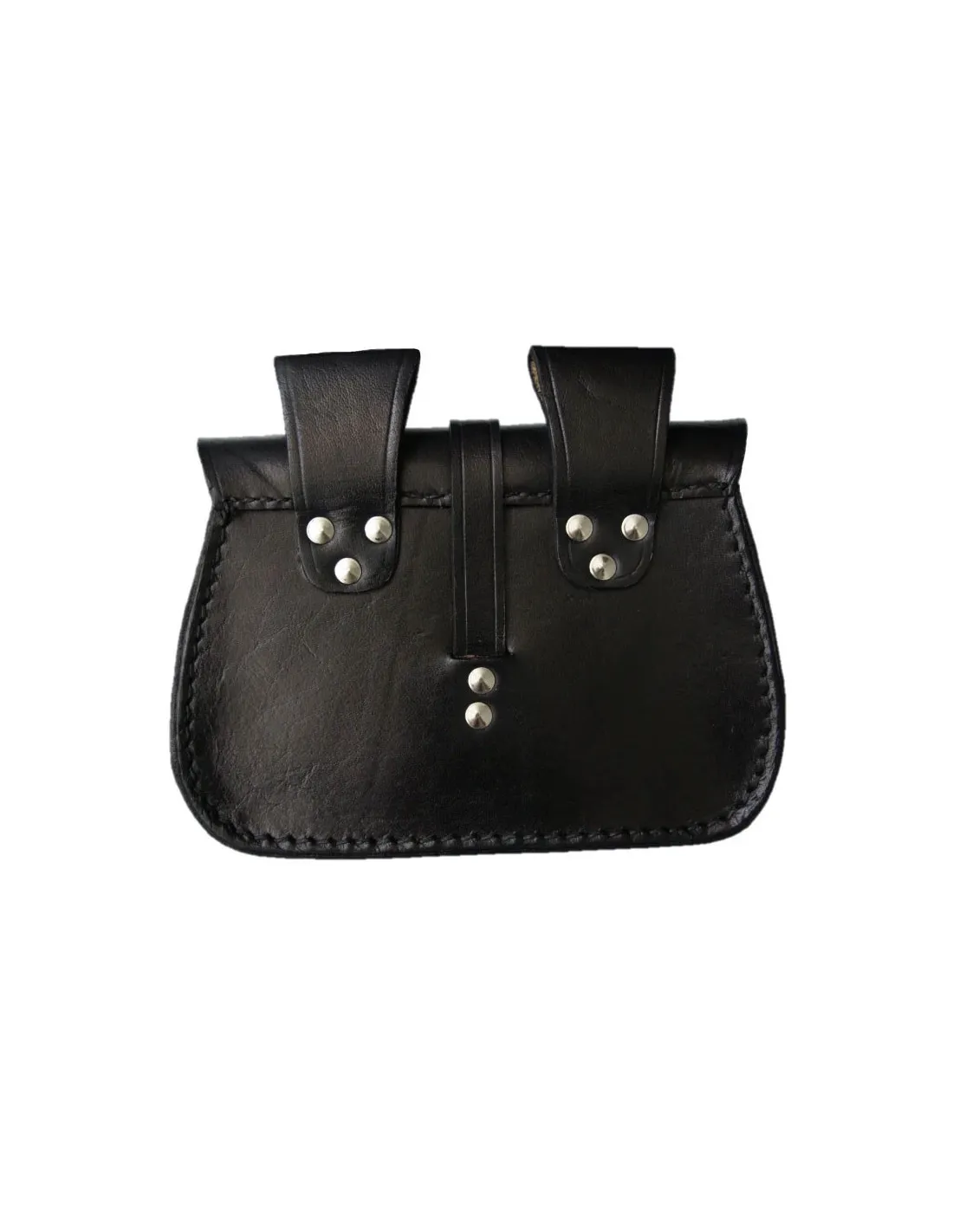 Bolso de cuero negro con diseño celta