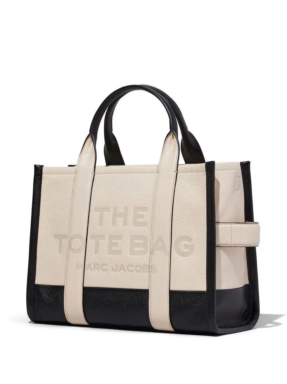 BOLSO THE MEDIUM LEATHER TOTE BAG BLACK WHITE