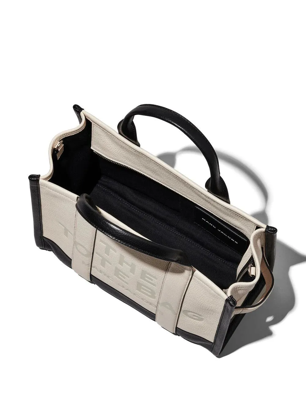 BOLSO THE MEDIUM LEATHER TOTE BAG BLACK WHITE