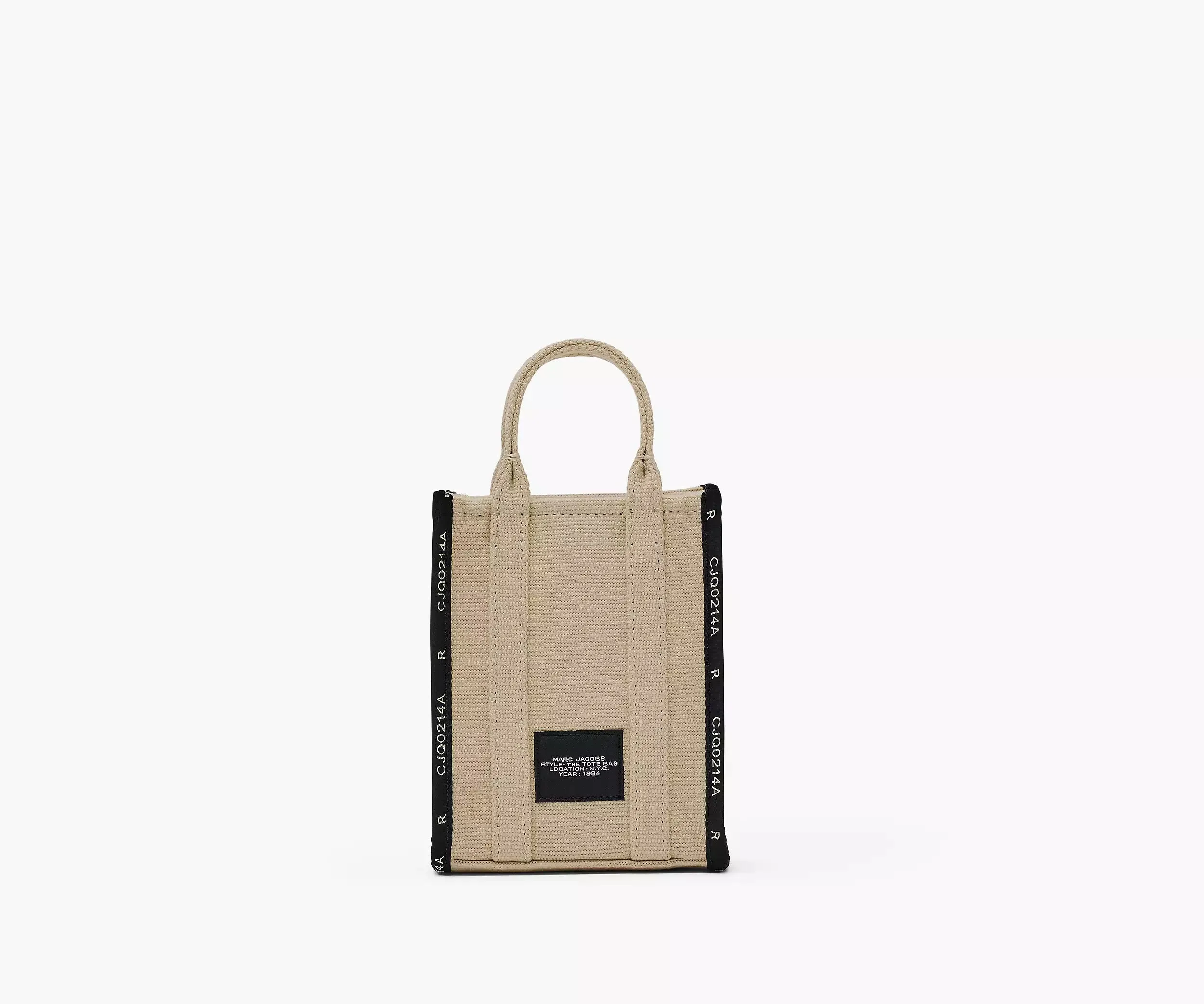 BOLSO THE MINI JACQUARD TOTE BAG BEIGE