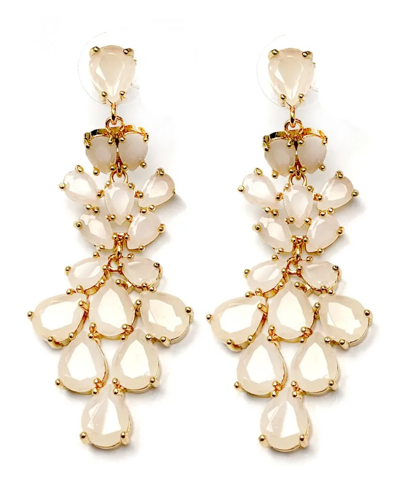 BONITOS PENDIENTES LARGOS COLOR NUDE PARA BODAS Y EVENTOS