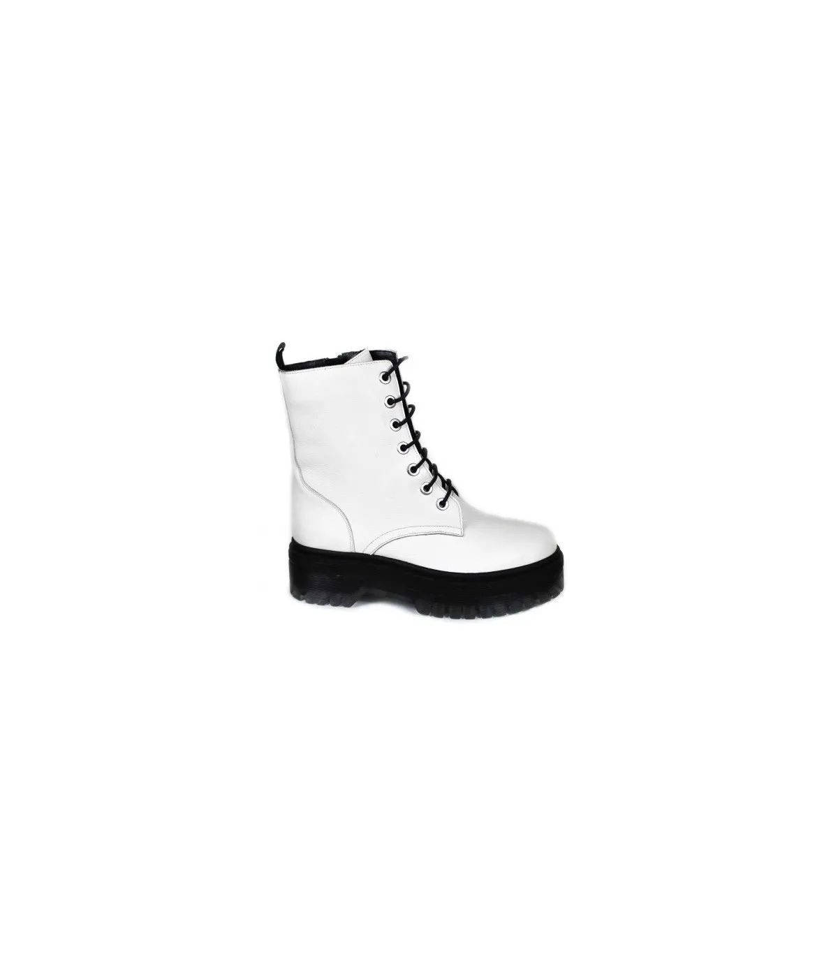 Bota estilo militar en color blanco