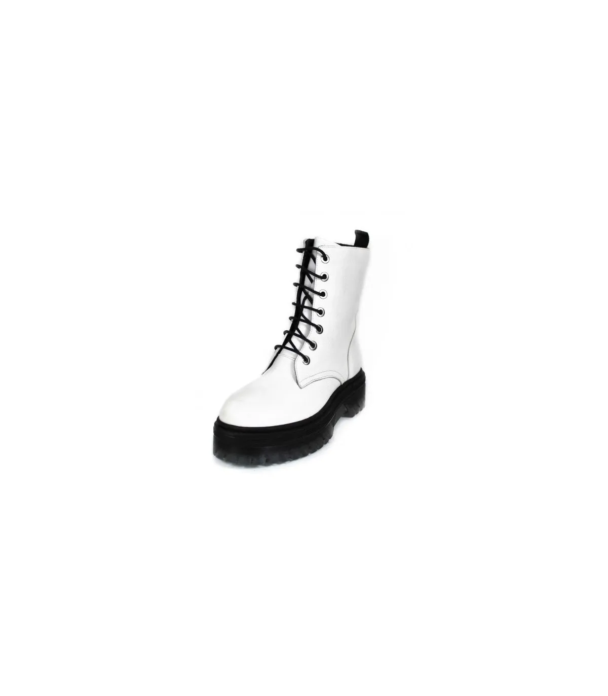 Bota estilo militar en color blanco