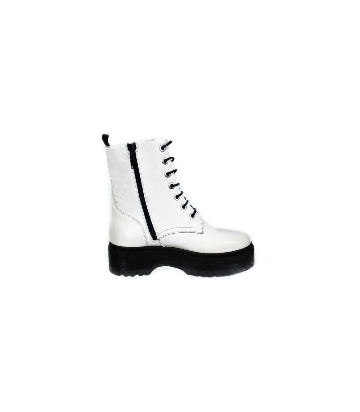 Bota estilo militar en color blanco