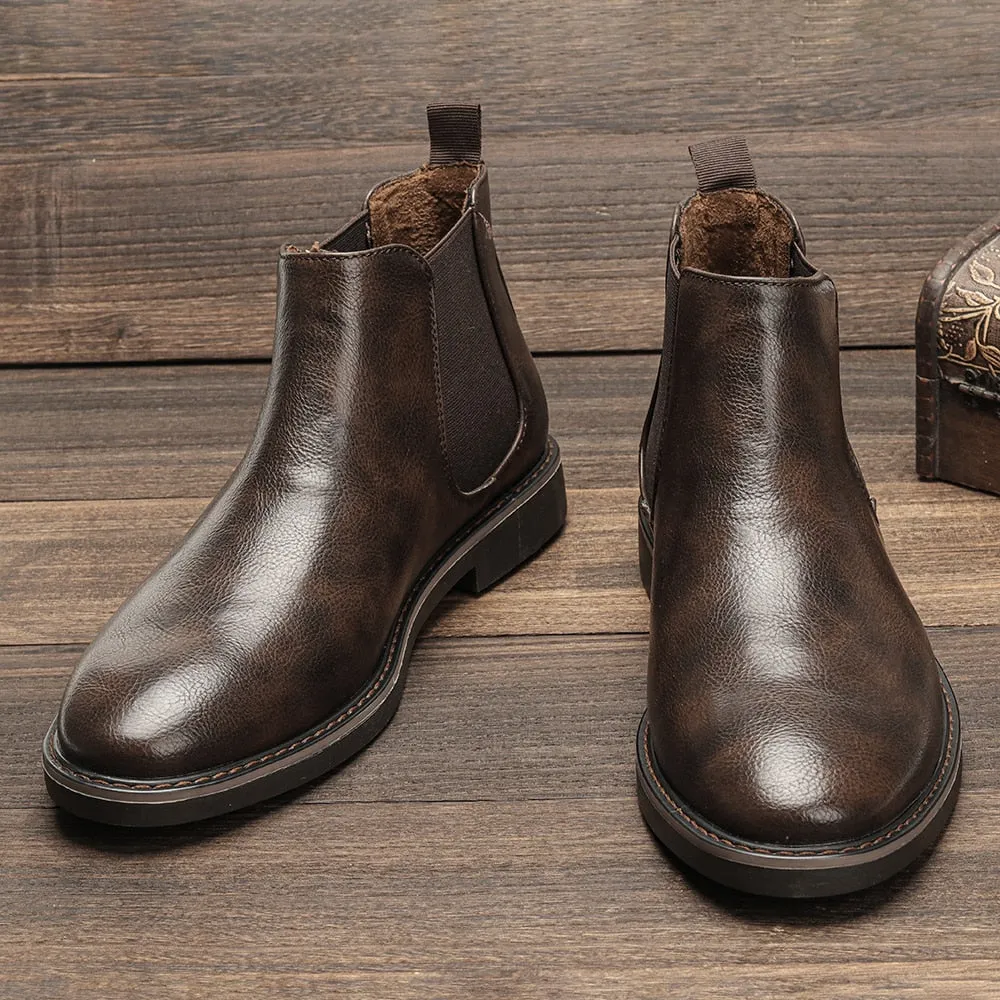 Botas De Cuero Estilo Chelsea Para Hombre