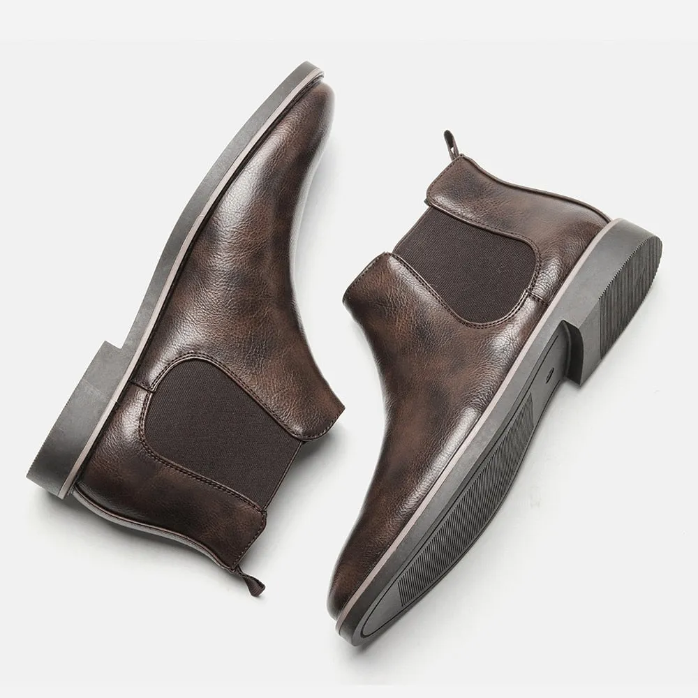 Botas De Cuero Estilo Chelsea Para Hombre