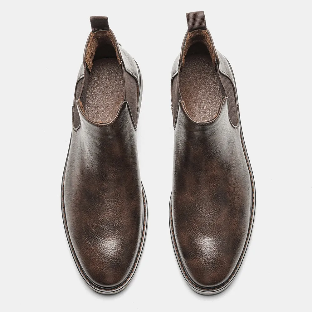Botas De Cuero Estilo Chelsea Para Hombre