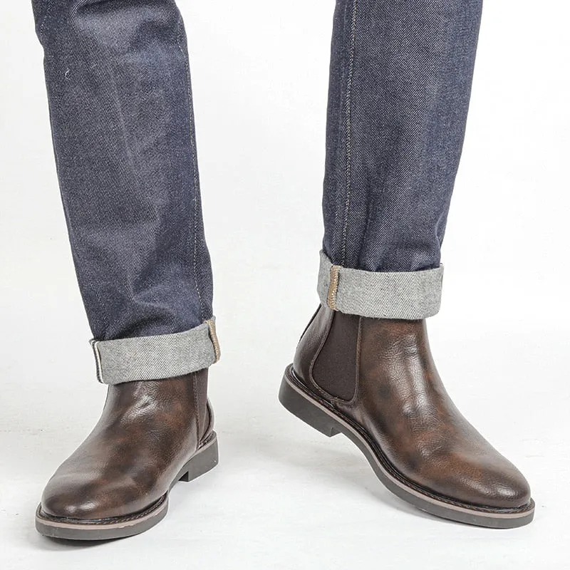 Botas De Cuero Estilo Chelsea Para Hombre