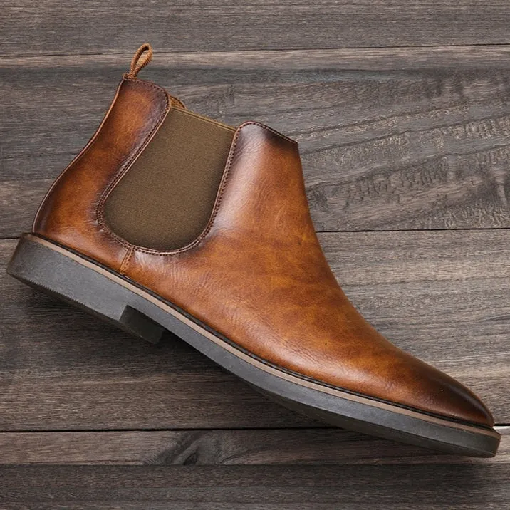 Botas De Cuero Estilo Chelsea Para Hombre