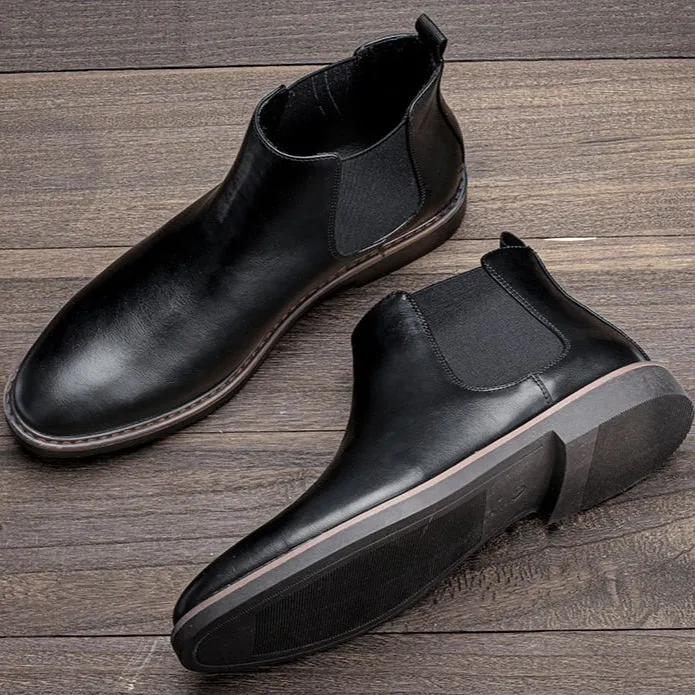 Botas De Cuero Estilo Chelsea Para Hombre