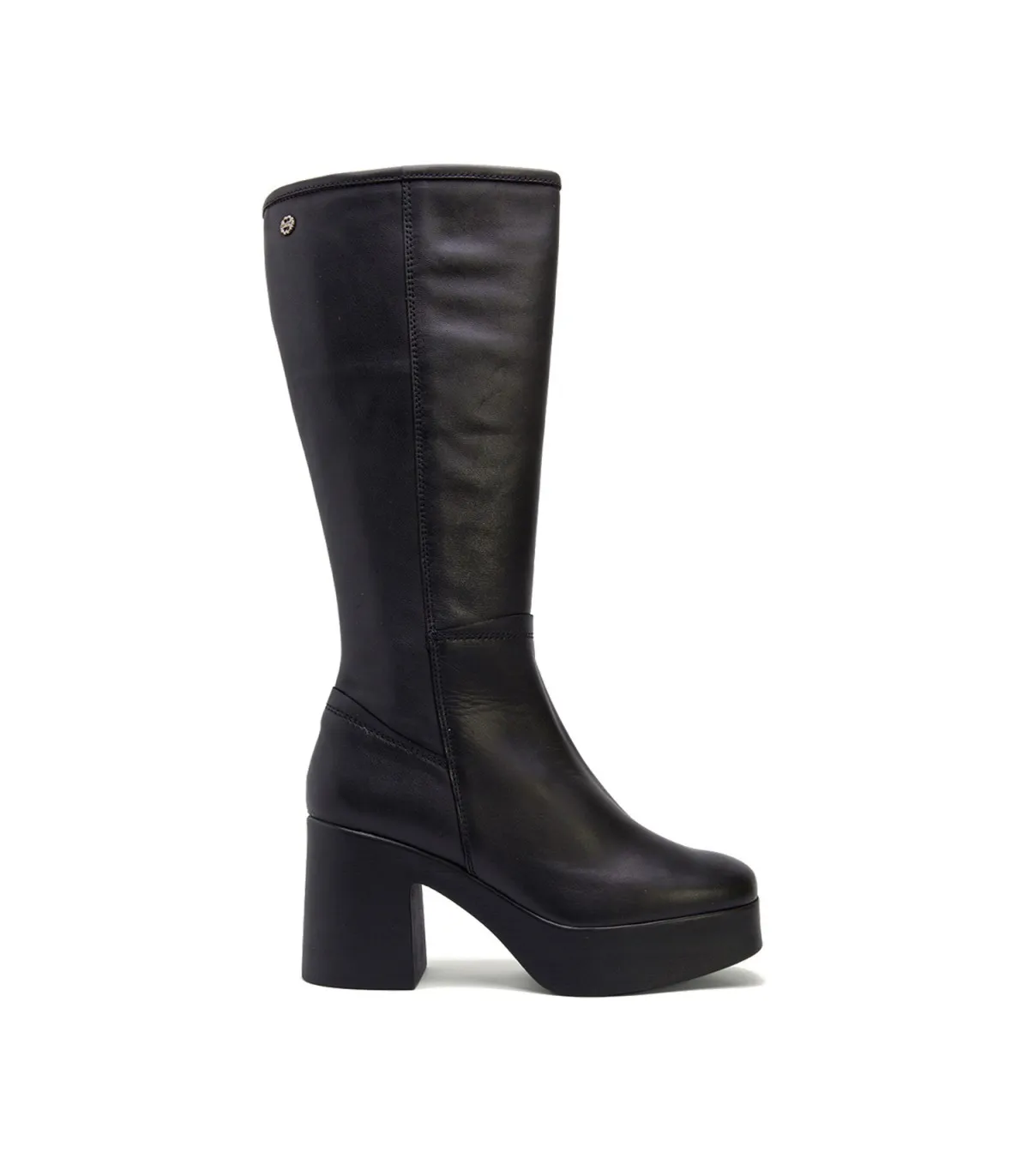 BOTAS DE TACÓN NEGRO CON CREMALLERA LEA
