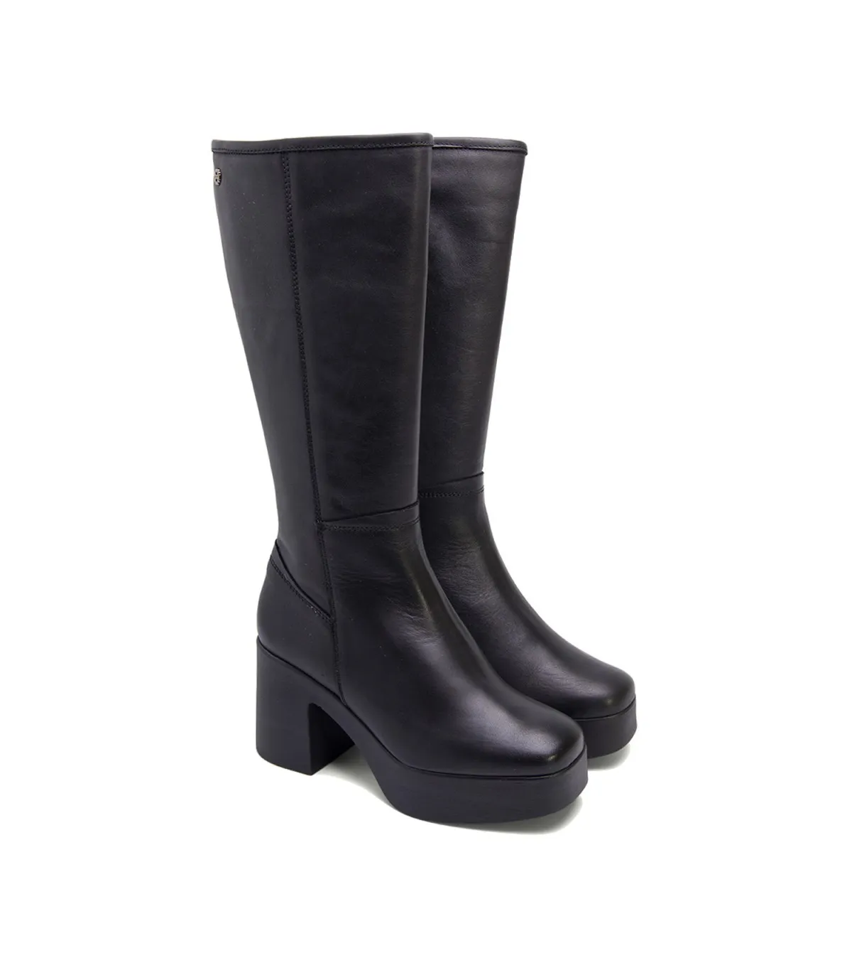 BOTAS DE TACÓN NEGRO CON CREMALLERA LEA