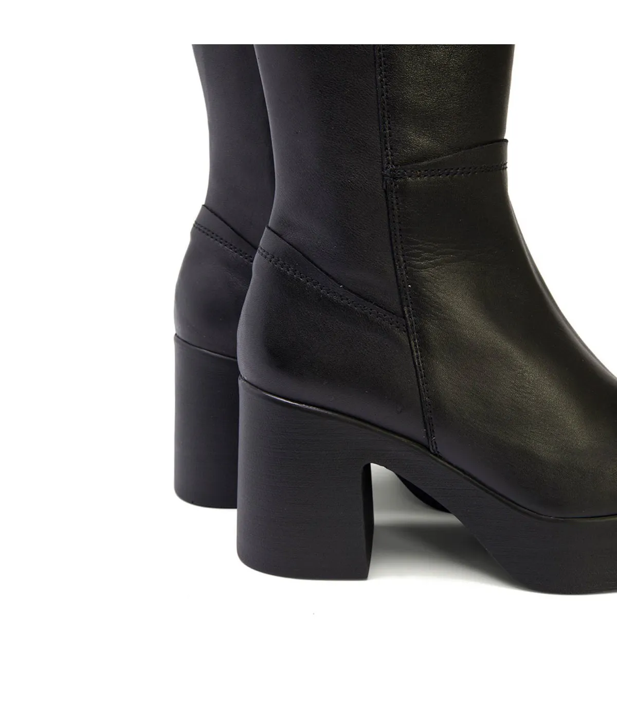 BOTAS DE TACÓN NEGRO CON CREMALLERA LEA