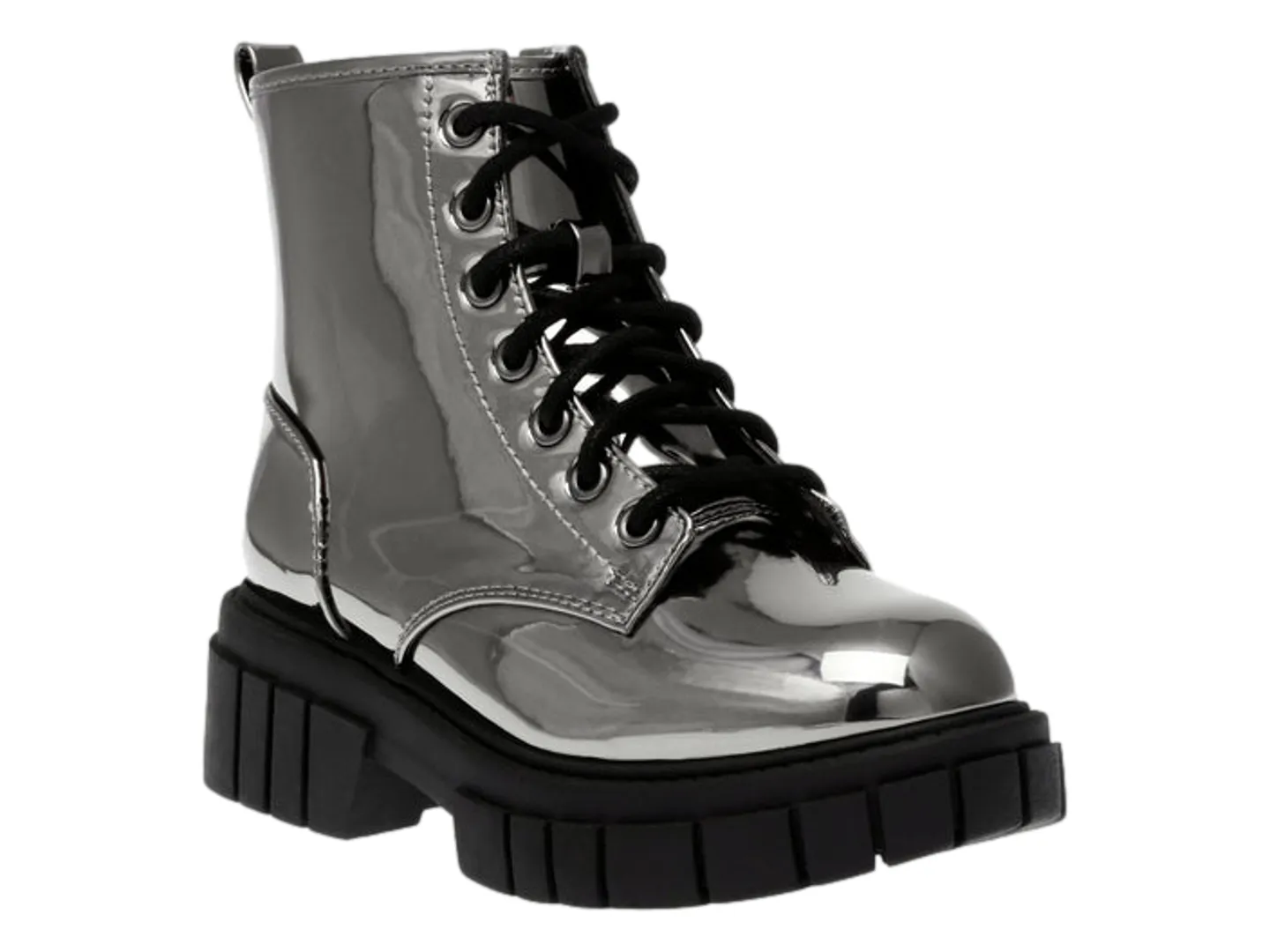 Botines Steve Madden Phill Y Gun Plata Para Niña