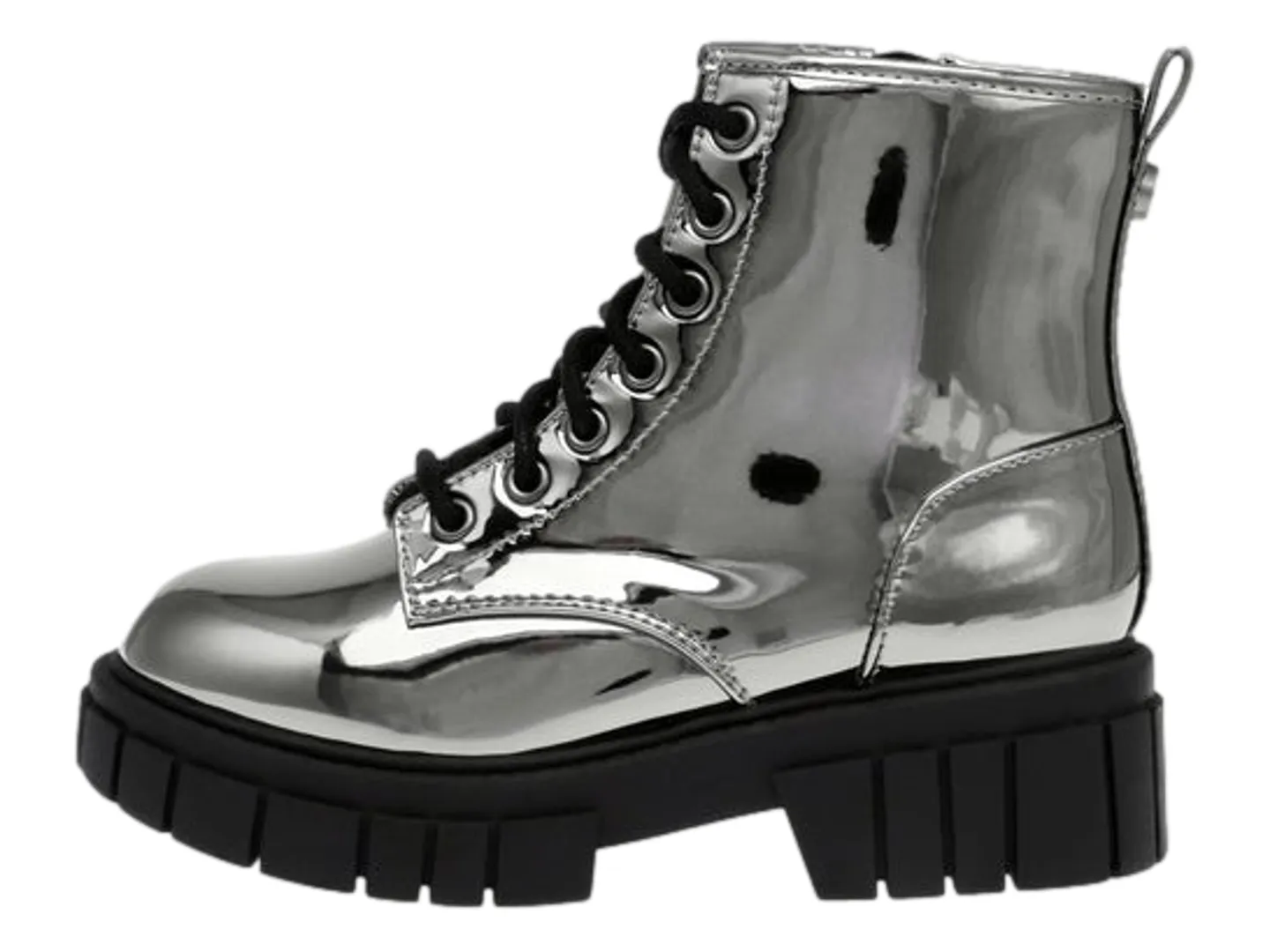 Botines Steve Madden Phill Y Gun Plata Para Niña