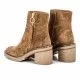 Botines tacón Alpe marrones con tacón y cremallera lateral tapada