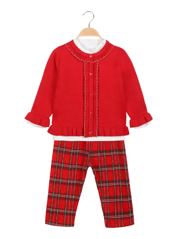 Bouny Baby Conjunto bebé niña 3 piezas con cárdigan