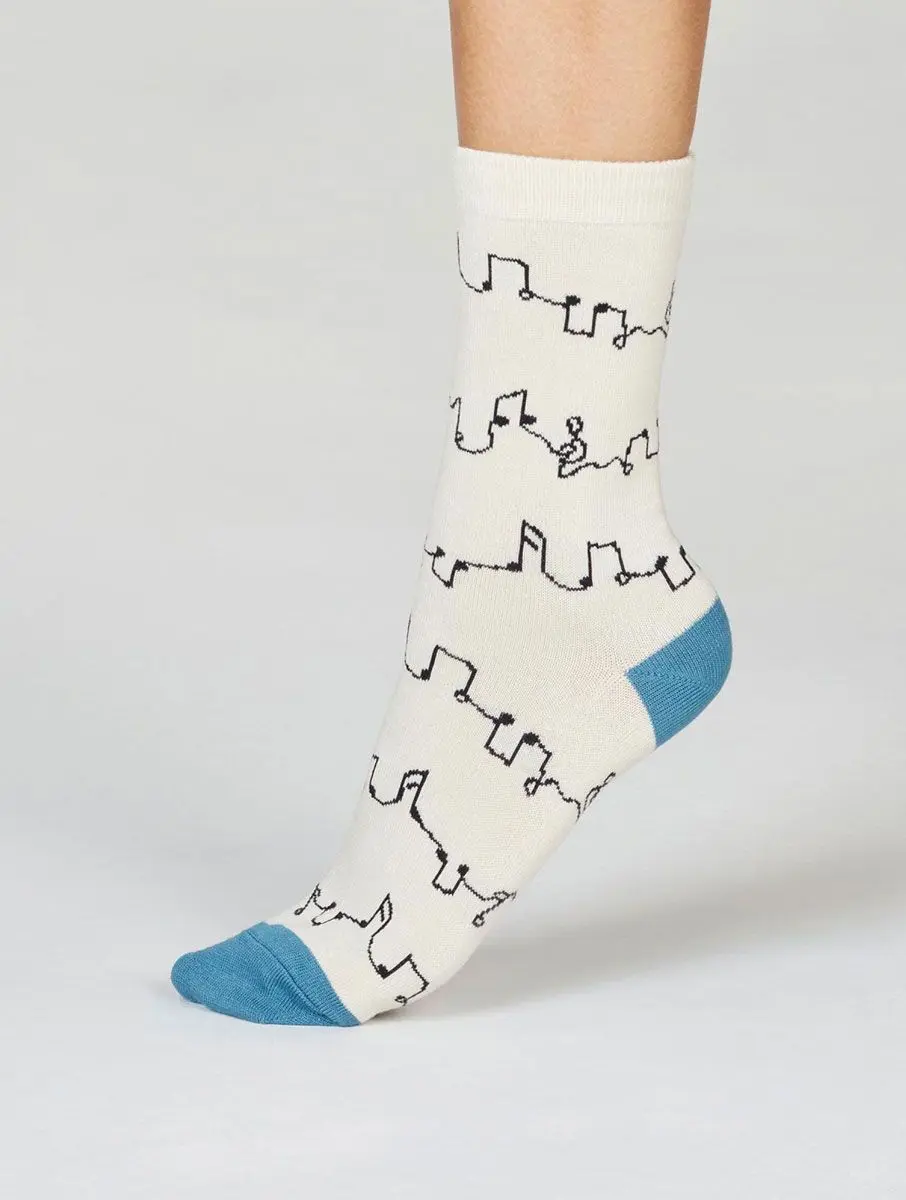Calcetines mujer ecológicos de música. Pack de 2