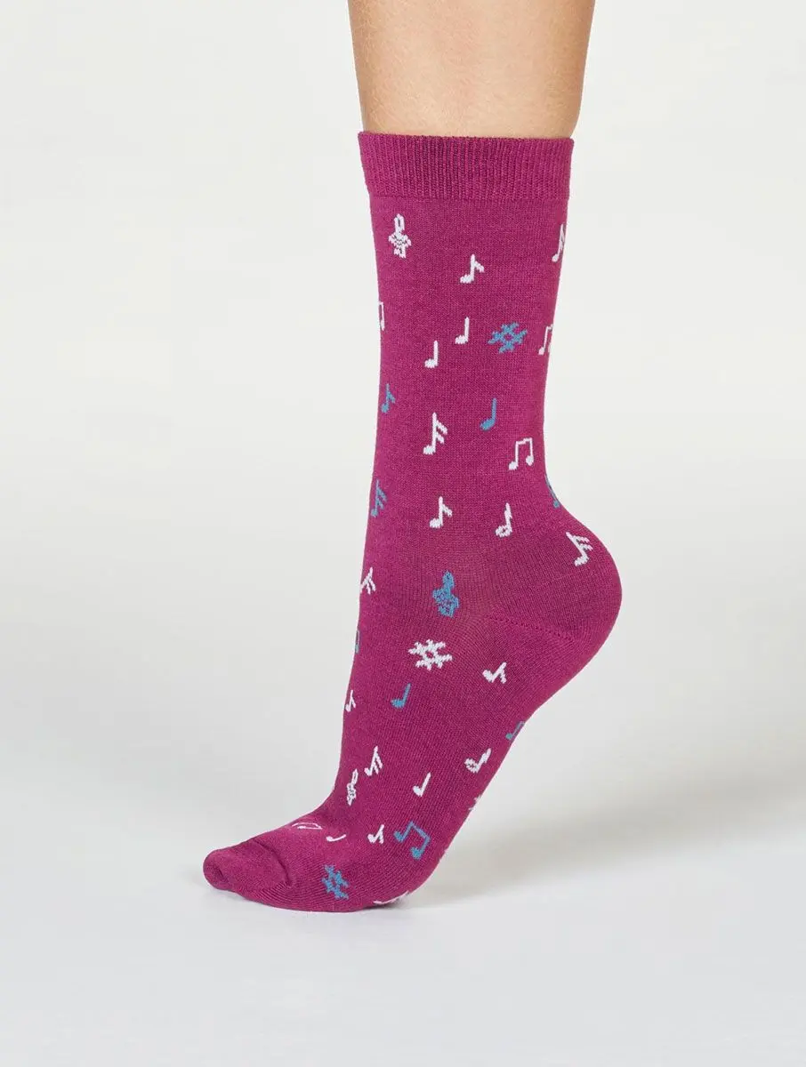 Calcetines mujer ecológicos de música. Pack de 2