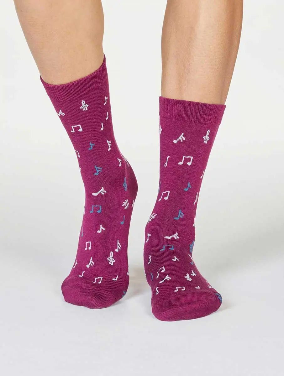 Calcetines mujer ecológicos de música. Pack de 2