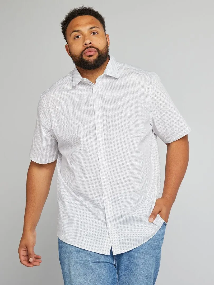 CAMISA RECTA DE MANGA CORTA  BLANCO